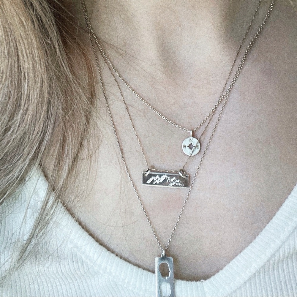 Hiking | Travel Mountain Necklace, 16”, sterling silver